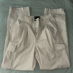 Pleat High-Waisted Cargo Pants